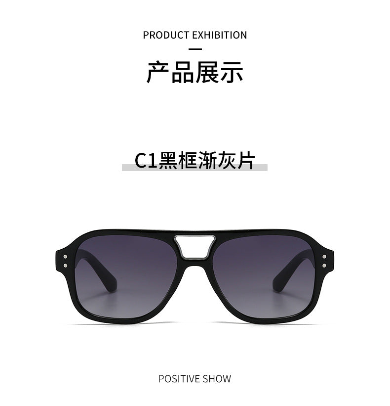 New European and American Ins Internet Celebrity Sunglasses Men's Cross-border Punk Trendy Show Sunglasses Double-beam Sunglasses Women's High-end Sense