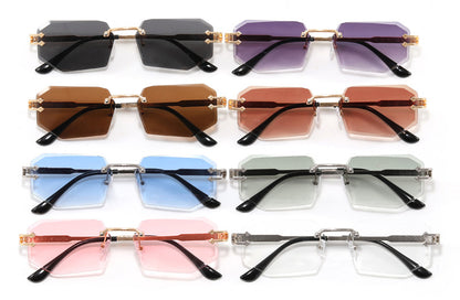 Irregular Frameless Edge-Cut Sunglasses 2024 New Style Personalized Fashion Sunglasses Street Style Trendy Sunglasses for Women