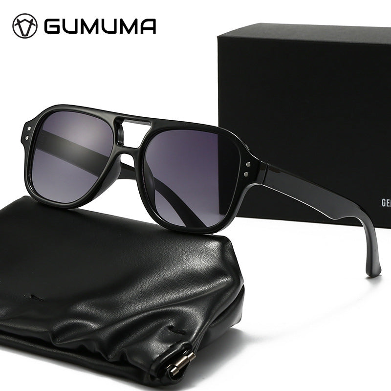 New European and American Ins Internet Celebrity Sunglasses Men's Cross-border Punk Trendy Show Sunglasses Double-beam Sunglasses Women's High-end Sense