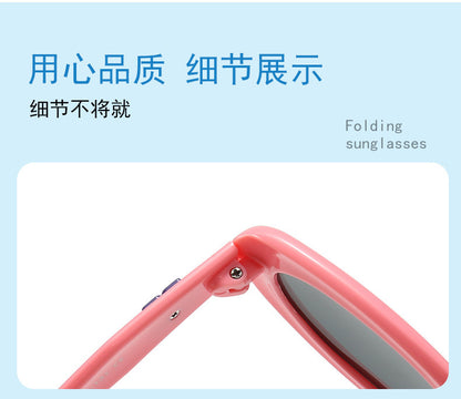 2024 new fashion rice nail polarized children's sunglasses silicone oval small frame sunscreen baby sunglasses 7-130