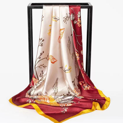 Double-sided scarf 90 square scarf summer women's thin decorative versatile small scarf shawl scarf scarf