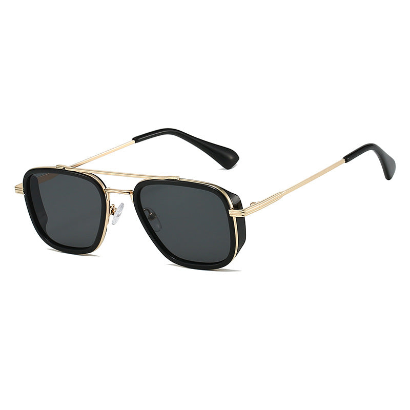 21 Amazon's New Popular European and American Punk Men's Sunglasses Pilot Square Frame Cross-Border Sunglasses Wholesale