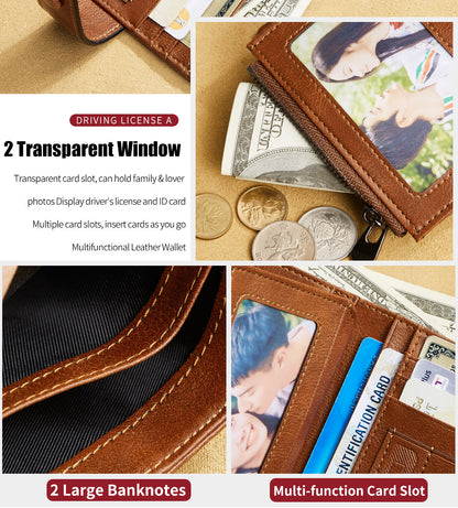 Men's wallet wholesale leather zipper short retro wallet RFID anti-theft foreign trade leather wallet manufacturers processing