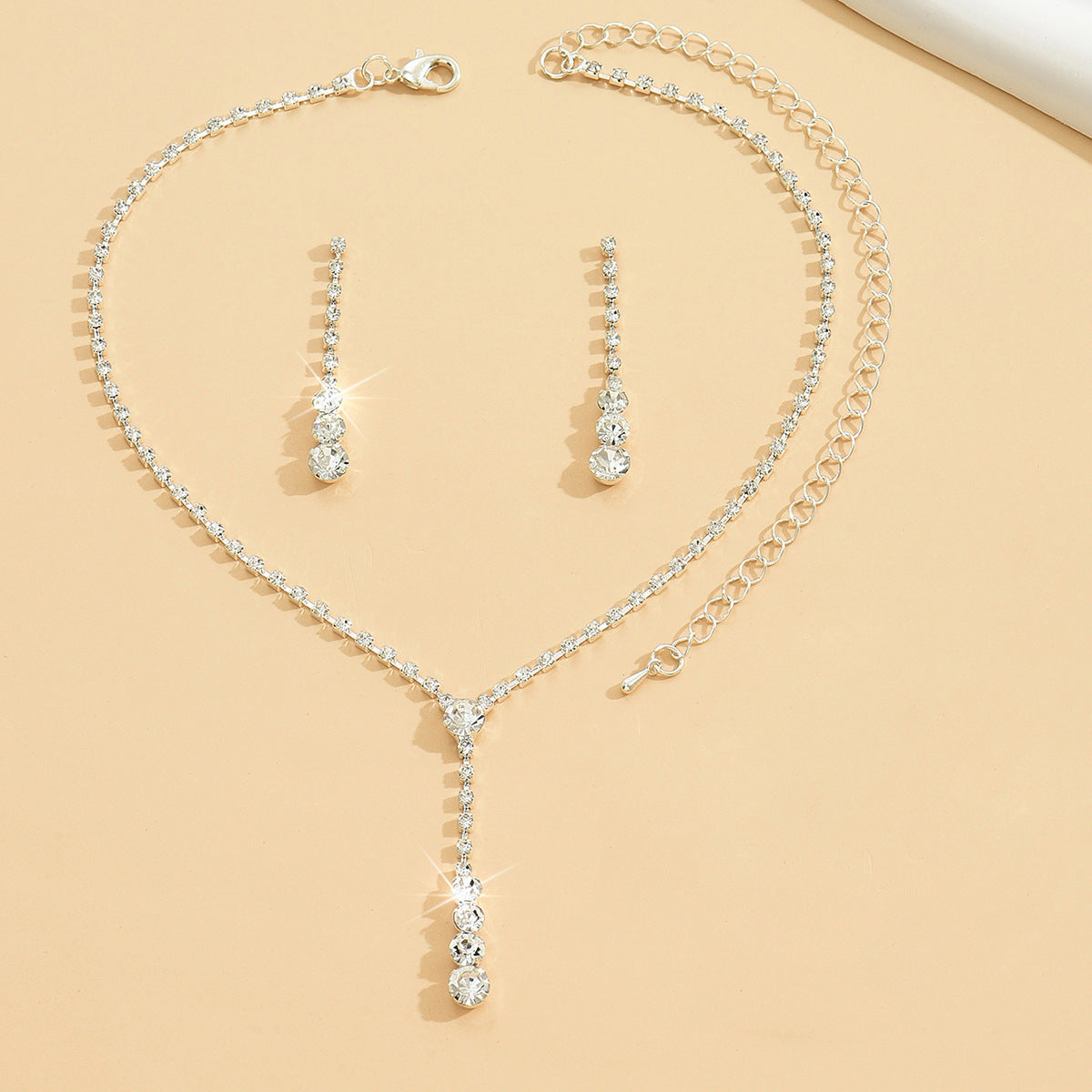 Factory Direct Approval Fashion Wedding Wedding Photography Accessories Earrings Necklace Bracelet Set Combination Multiple Choice