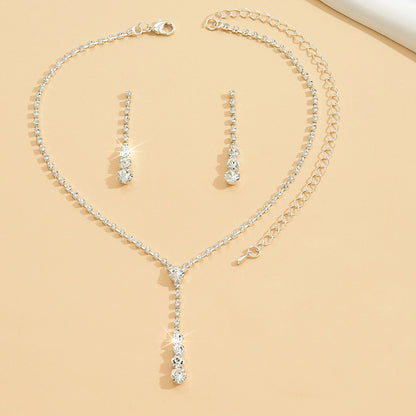 Factory Direct Approval Fashion Wedding Wedding Photography Accessories Earrings Necklace Bracelet Set Combination Multiple Choice