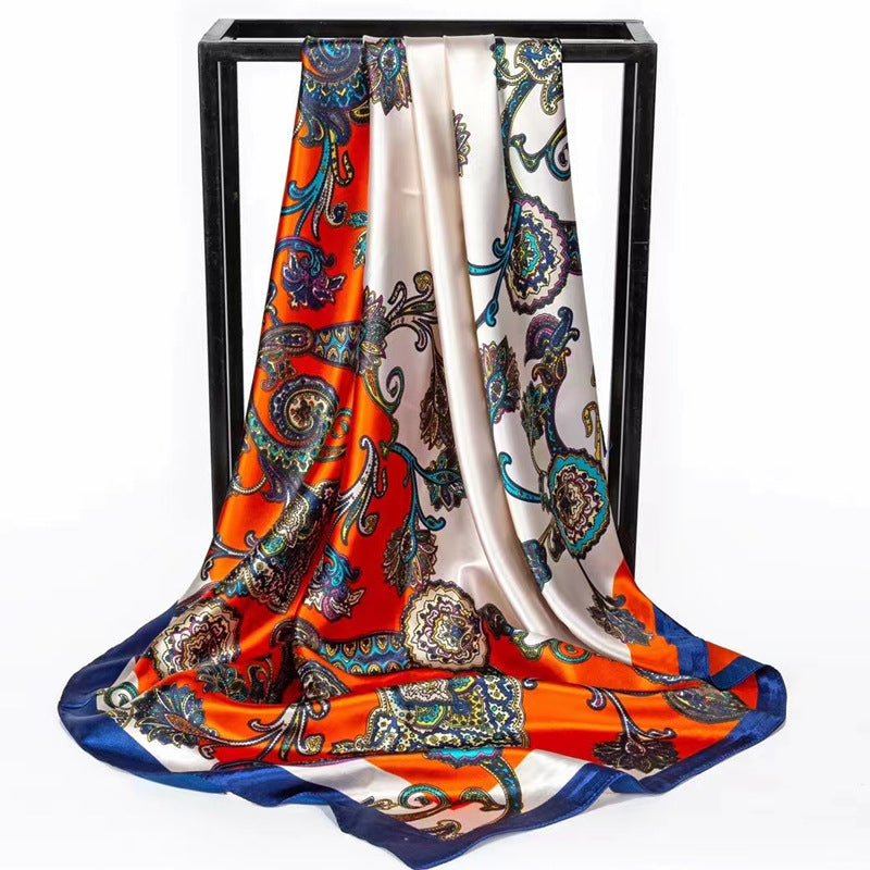 Double-sided scarf 90 square scarf summer women's thin decorative versatile small scarf shawl scarf scarf