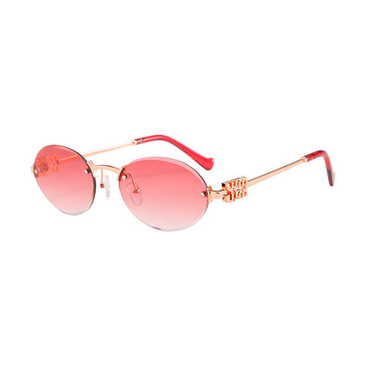 Frameless Letter Sunglasses with a High-End Feel, Personalized Metal Street Style Sunglasses, Retro Internet Celebrity Street Style, Trendy Sweet and Cool Hot Girl Sunglasses