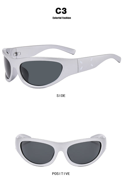 2023 New Y2K Hot Girl Cycling Sunglasses Future Technology Sunglasses Concave Shape Photo Sunglasses Trendy
