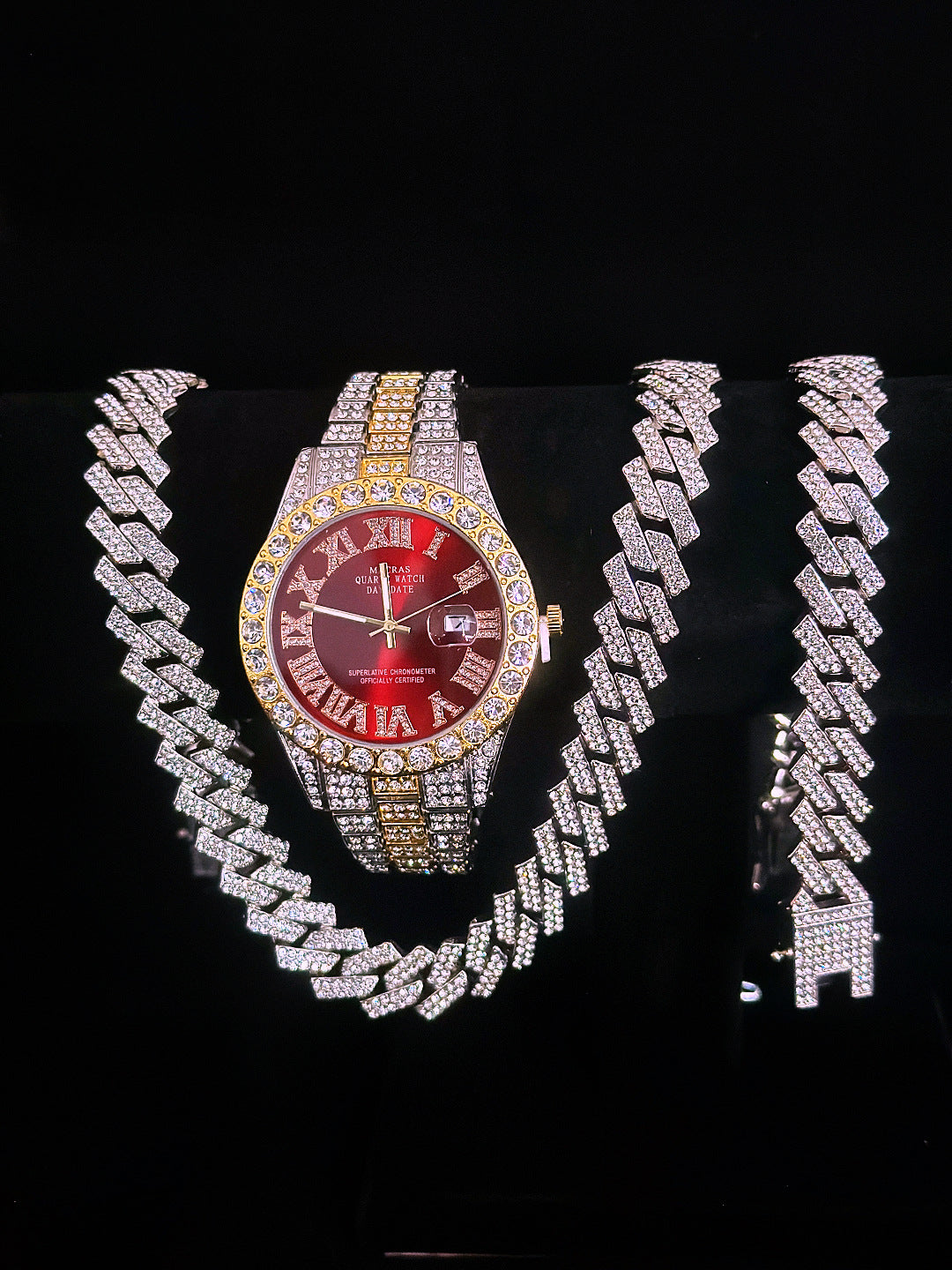 Tiktok Hot-Selling Fashion Casual Men's Watch Full Diamond Watch Men's Factory Price Direct Sale Complete Colors
