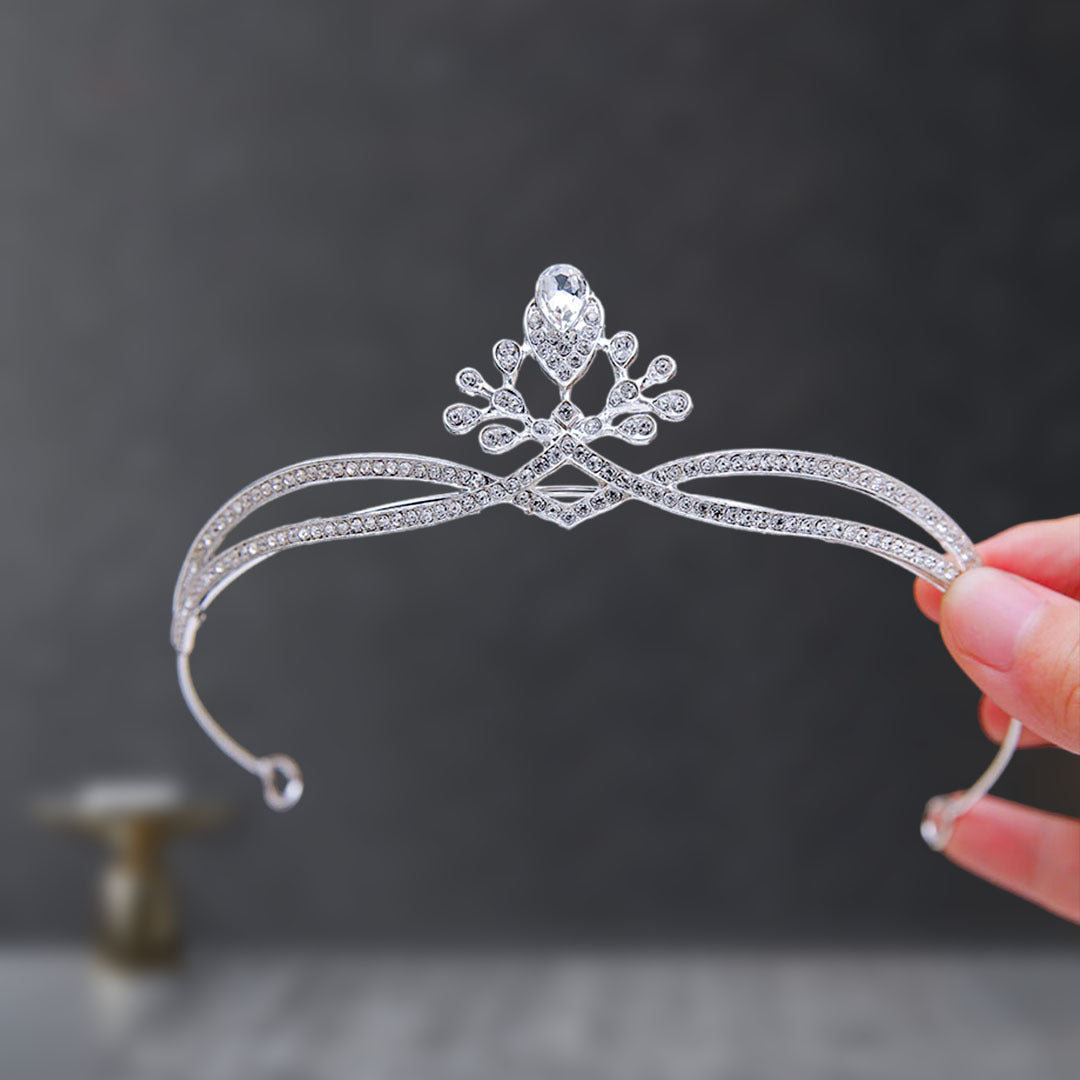 Bridal Crown Tiara Rhinestone Crown Wedding Dress Diamond Costume Eighteenth Birthday Coming-Of-Age Ceremony Birthday Princess Hair Accessory