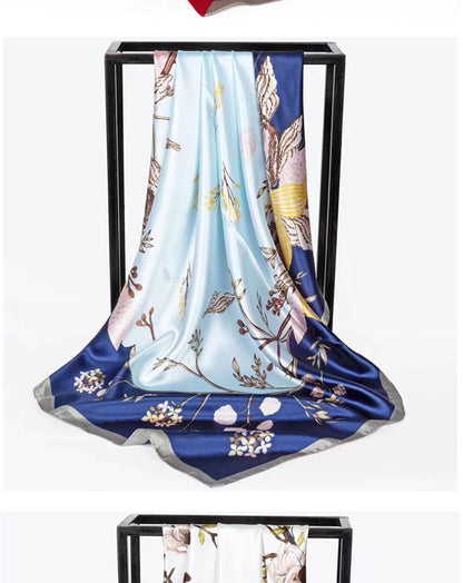 Double-sided scarf 90 square scarf summer women's thin decorative versatile small scarf shawl scarf scarf