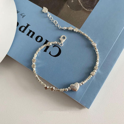 Niche Design Love Square Brand Sterling Silver Bracelet 2025 New Summer Girl Cold Wind Couple Girlfriend Gift