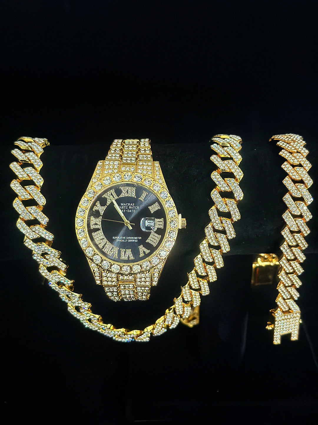 Tiktok Hot-Selling Fashion Casual Men's Watch Full Diamond Watch Men's Factory Price Direct Sale Complete Colors
