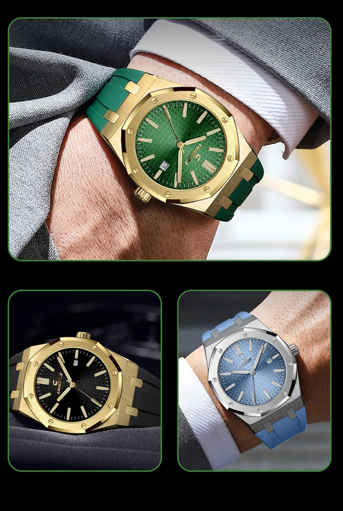 Chaxigo Series Quartz Watch Gold Classic Men's Waterproof Watch Men's Watch Men's Watch Manufacturer Dropshipping