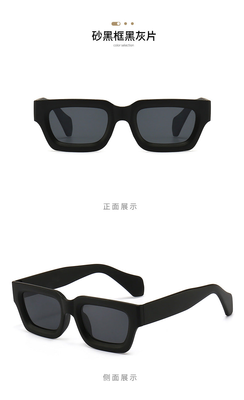 Retro Concave Small Frame Square Sunglasses 2023 New Sunglasses European and American Cross-Border Street Photography Sun Protection Trendy Sunglasses