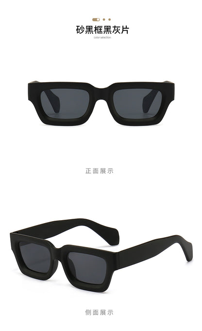 Retro Concave Small Frame Square Sunglasses 2023 New Sunglasses European and American Cross-Border Street Photography Sun Protection Trendy Sunglasses
