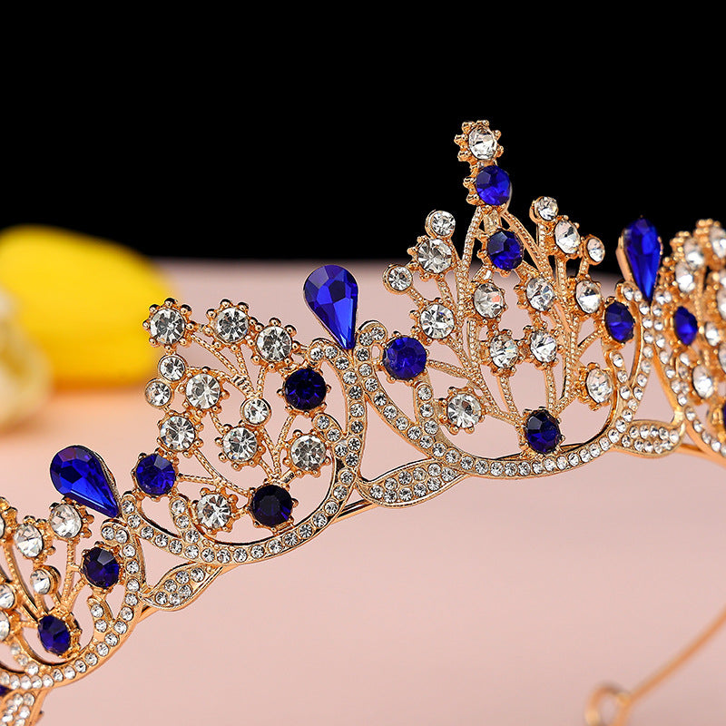 Super Fairy New Princess Sweet Bridal Crown Red Tiara Crystal Toast Clothing Hair Accessories 18Th Birthday Gift