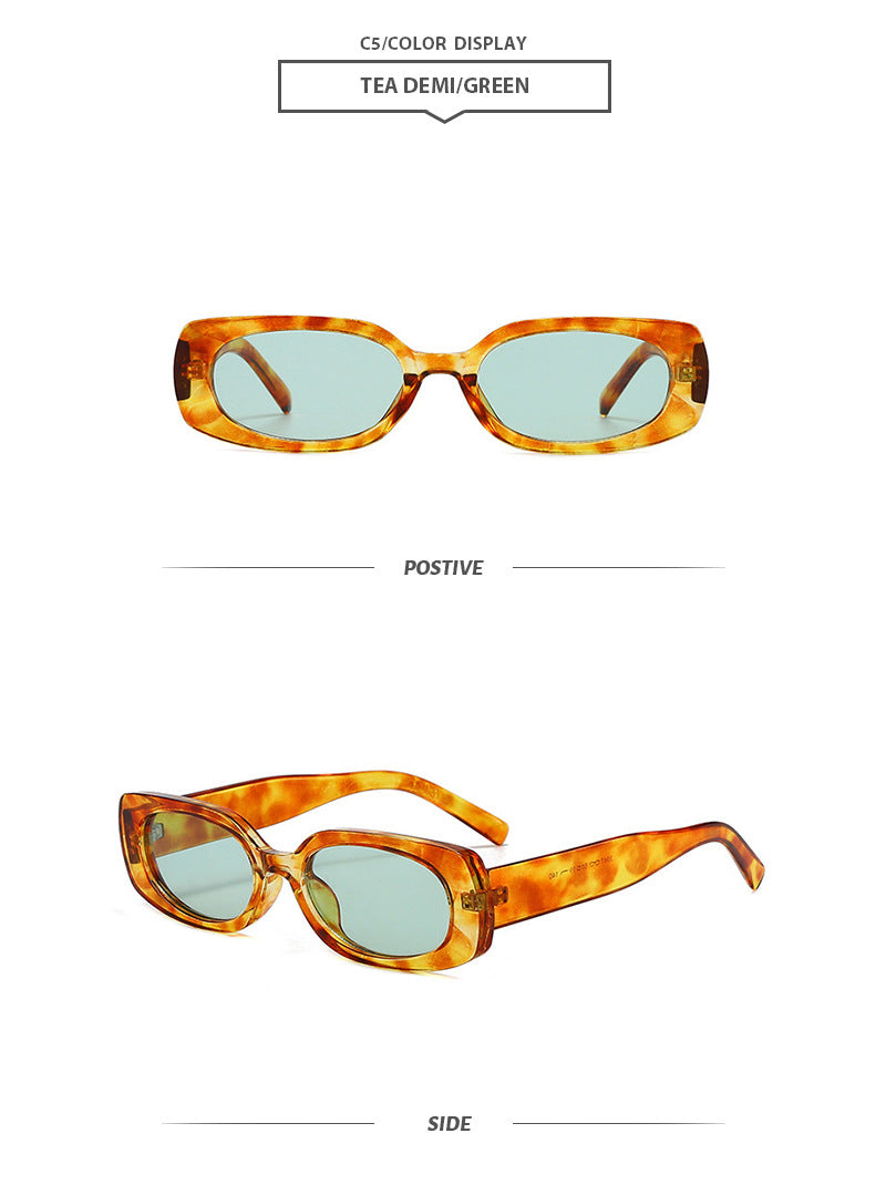 New Stylish Casual Simple Square Small Frame Sunglasses Ins Outdoor Fashion Driving Anti-Uv Sunglasses Trend