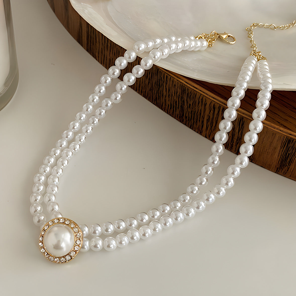 Vintage Baroque Pearl Tassel Necklace Female Bridal Banquet Elegant Fashion Collarbone Necklace Choker Accessories