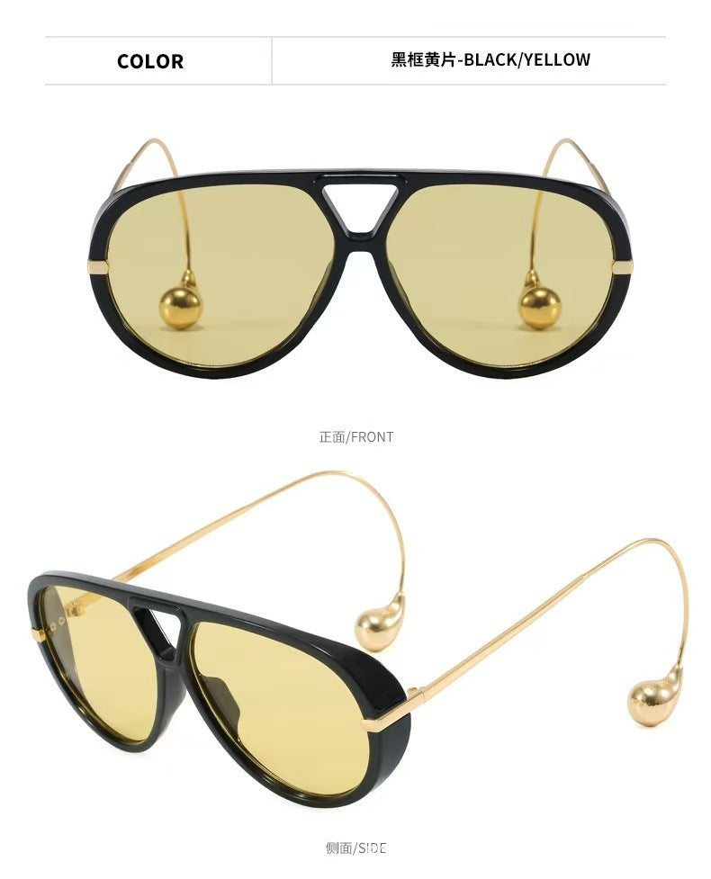 European and American Retro Large Frame Classic Double Beam Sunglasses New Personalized Outdoor Anti-ultraviolet Tide Men's and Women's Cross-border Sunglasses