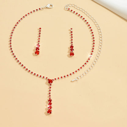 Factory Direct Approval Fashion Wedding Wedding Photography Accessories Earrings Necklace Bracelet Set Combination Multiple Choice