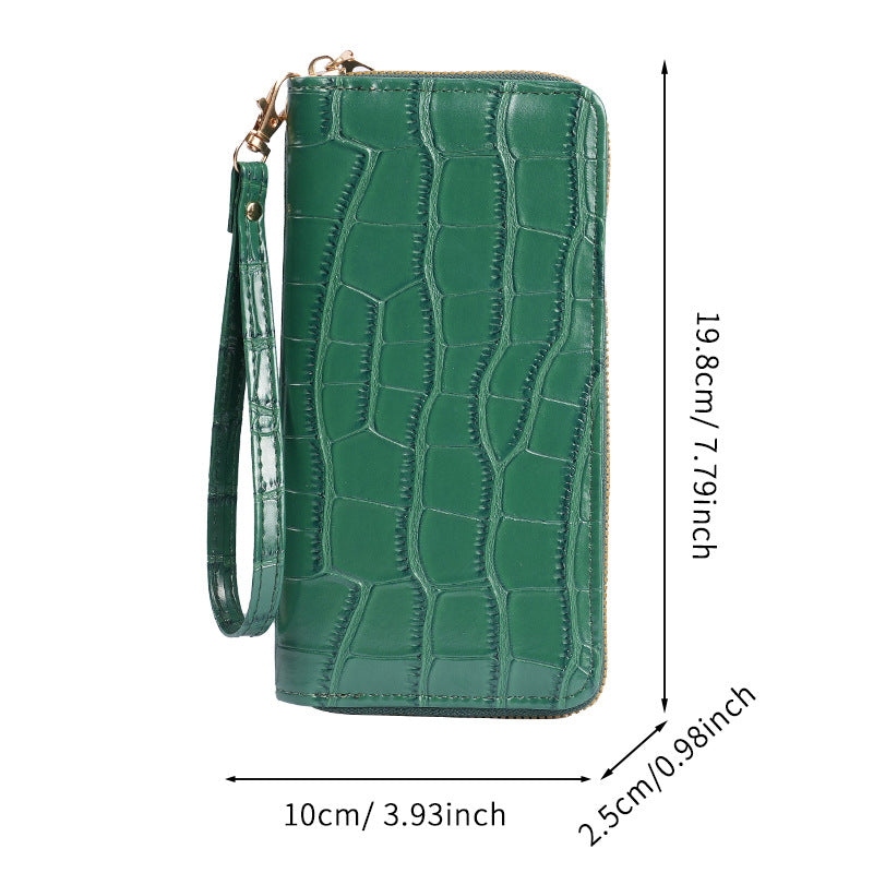 2025 New Women's Long Wallet, Feminine Crocodile Pattern Clutch Wallet, Fashionable Retro Women's Bag