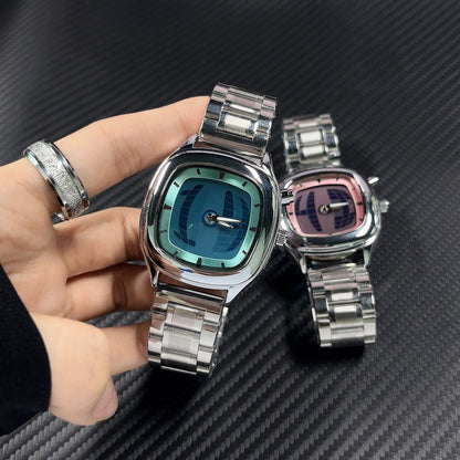 Millennial Retro Fashion Concept Digital Display Sports Men's Watch with Analog Numbers, Niche Ins Trendy Brand Quartz Watch