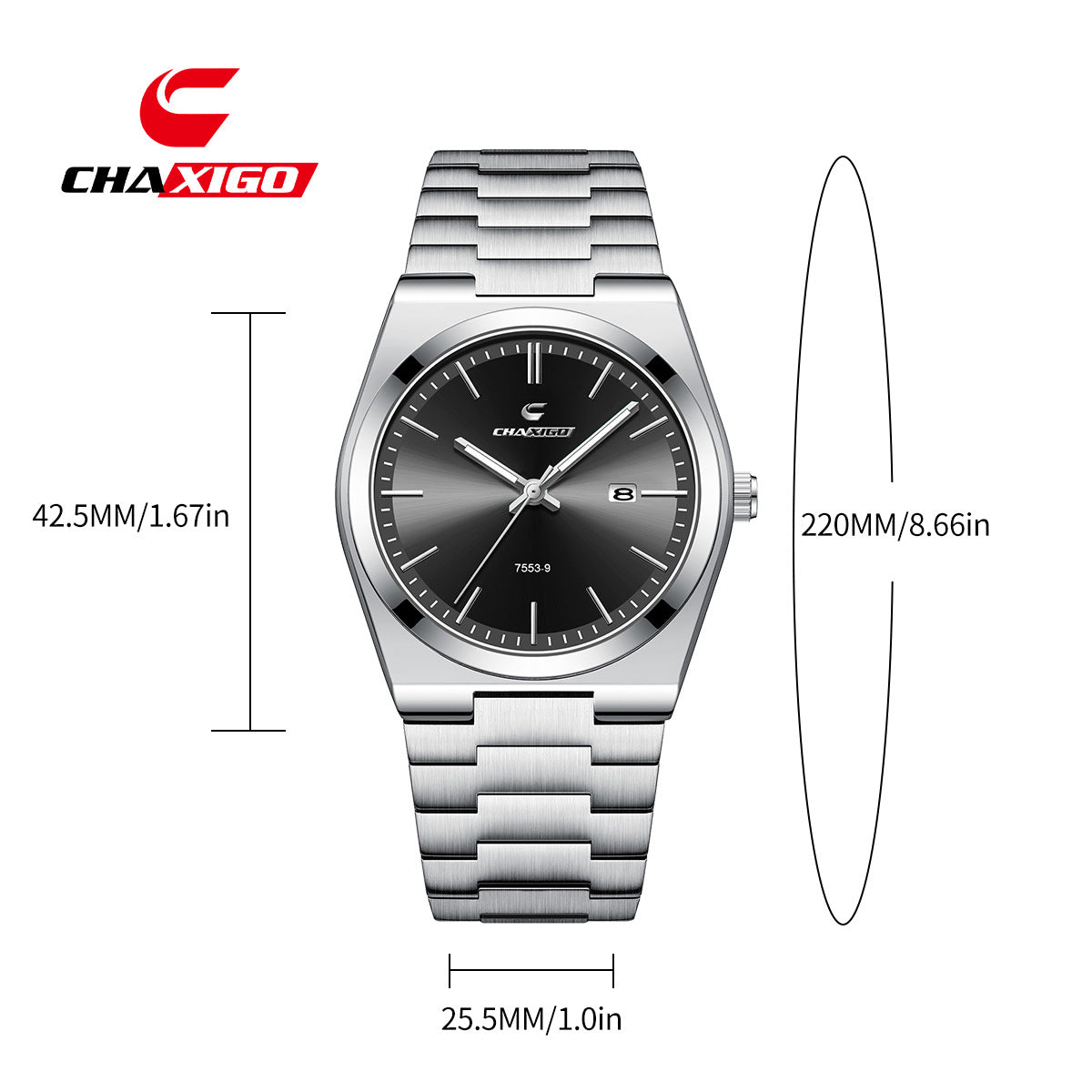 Swiss Brand Chaxigo Ultra-Thin Men's Watch Waterproof Luminous Quartz Watch Alloy Export Hot Model Dropshipping