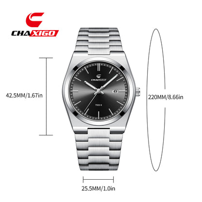 Swiss Brand Chaxigo Ultra-Thin Men's Watch Waterproof Luminous Quartz Watch Alloy Export Hot Model Dropshipping