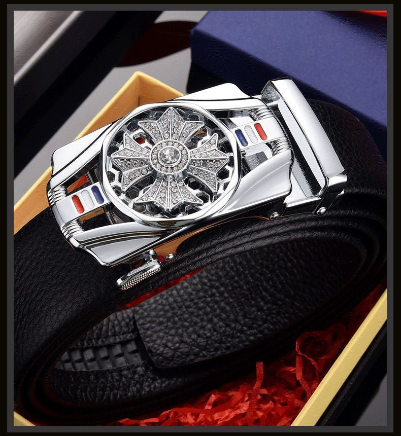 Time-to-time belt men's belt automatic buckle trembles fast hand explosion casual Joker simple fashion wholesale generation hair