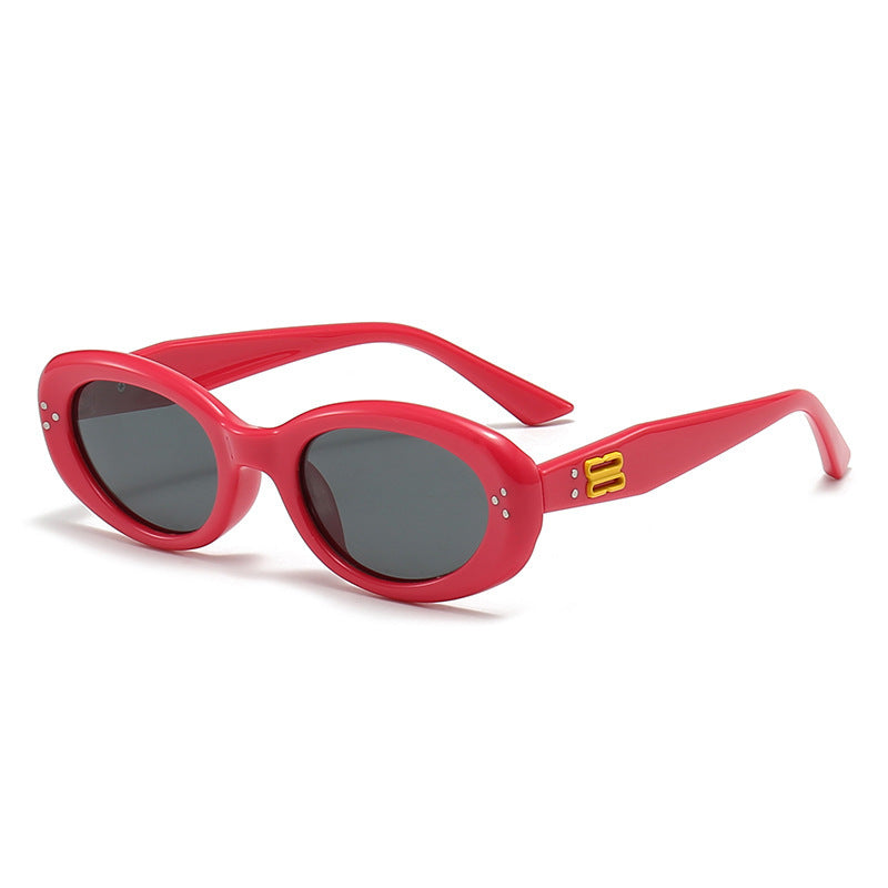 2024 new fashion rice nail polarized children's sunglasses silicone oval small frame sunscreen baby sunglasses 7-130
