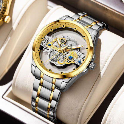 Cross-Border Dropshipping New Double-Sided Hollow Fully Automatic Movement Non-Mechanical Watch Tourbillon Watch Men's Waterproof