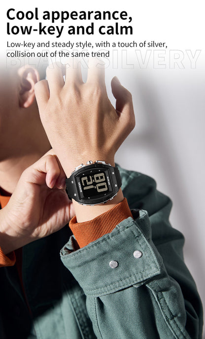 Sanda Elderly Voice Time Watch Large Digital Screen Luminous Multi-Function Watch Waterproof Calendar Digital Watch