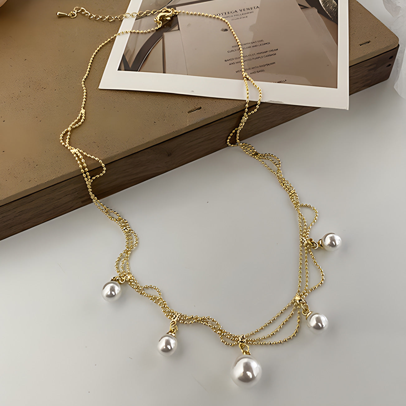 Vintage Baroque Pearl Tassel Necklace Female Bridal Banquet Elegant Fashion Collarbone Necklace Choker Accessories