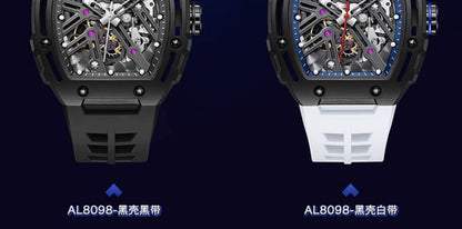 AI Lang new watch Richard automatic mechanical watch hollow-out barrel-shaped foreign trade live broadcast popular one-piece delivery