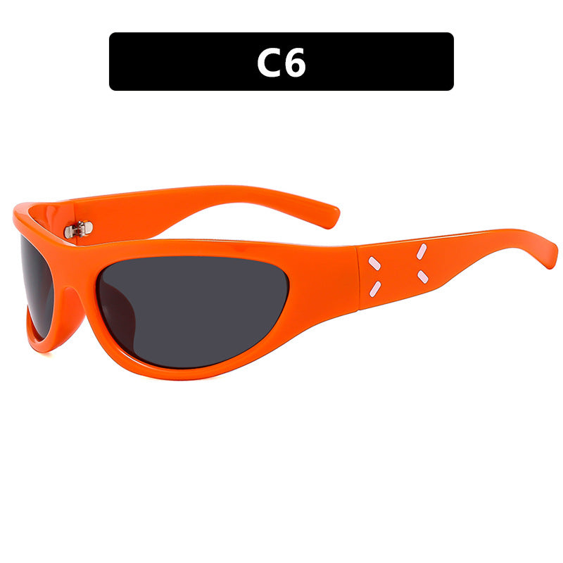 2023 New Y2K Hot Girl Cycling Sunglasses Future Technology Sunglasses Concave Shape Photo Sunglasses Trendy
