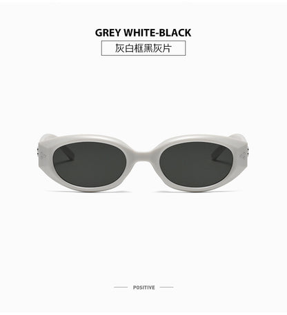 Retro Black Frame Rice Nail Irregular gm Cat's Eye Sunglasses Men's 2025 New Fashionable Street Photoshoot Sunglasses Women's High-end Sense