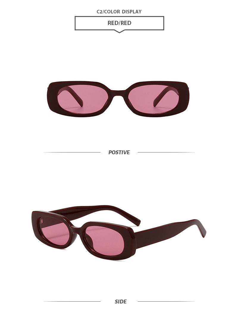 New Stylish Casual Simple Square Small Frame Sunglasses Ins Outdoor Fashion Driving Anti-Uv Sunglasses Trend