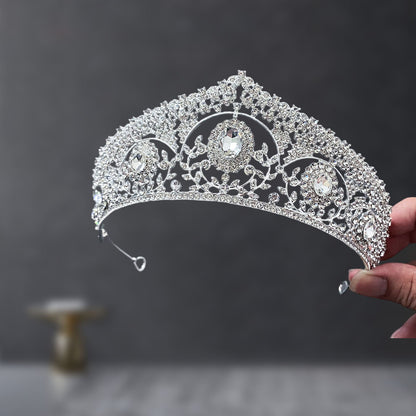 Bridal Crown Tiara Rhinestone Crown Wedding Dress Diamond Costume Eighteenth Birthday Coming-Of-Age Ceremony Birthday Princess Hair Accessory
