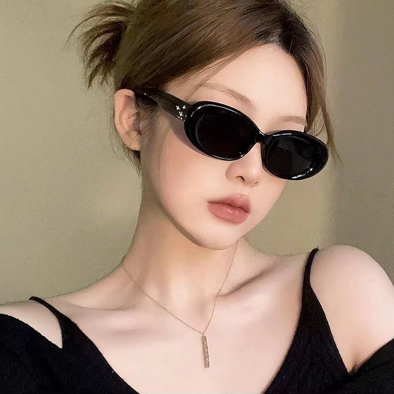 New Three-Star Oval European and American Sunglasses for Women Internet Celebrity Ins Sexy Gm Anti-Uv Sunglasses for Women 8350