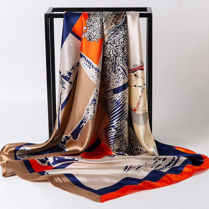 Double-sided scarf 90 square scarf summer women's thin decorative versatile small scarf shawl scarf scarf
