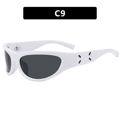 2023 New Y2K Hot Girl Cycling Sunglasses Future Technology Sunglasses Concave Shape Photo Sunglasses Trendy