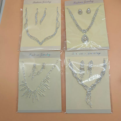 Factory Direct Approval Fashion Wedding Wedding Photography Accessories Earrings Necklace Bracelet Set Combination Multiple Choice