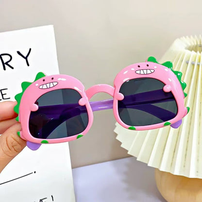 Children's Glasses Baby Sunglasses New Cute Little Dinosaur Cartoon Sunglasses Sun Visors Trendy Boys and Girls Sunglasses
