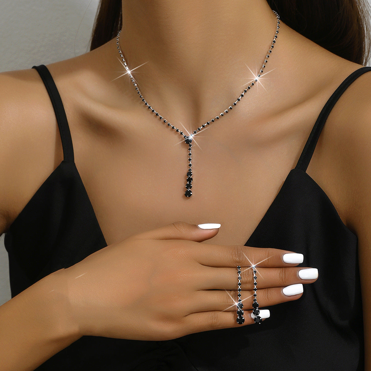 Factory Direct Approval Fashion Wedding Wedding Photography Accessories Earrings Necklace Bracelet Set Combination Multiple Choice
