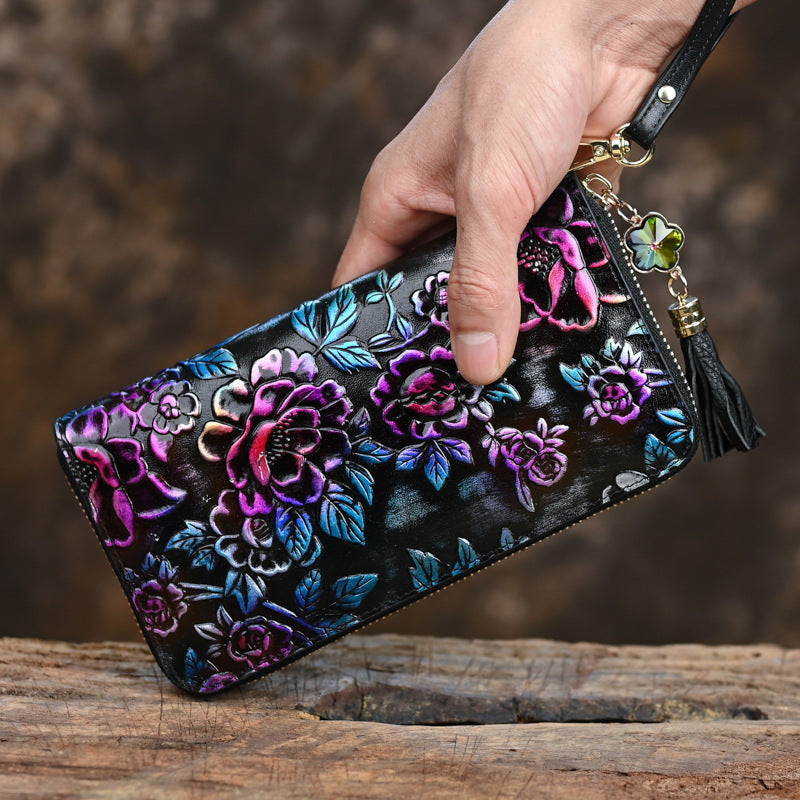 HENGDEWEI Vintage Genuine Leather Women’s Long Wallet | মেয়েদের প্রিমিয়াম লেদার লং ওয়ালেট