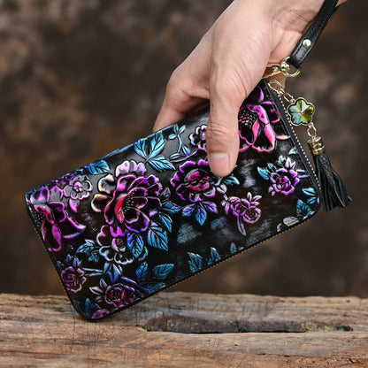 HENGDEWEI Vintage Genuine Leather Women’s Long Wallet | মেয়েদের প্রিমিয়াম লেদার লং ওয়ালেট