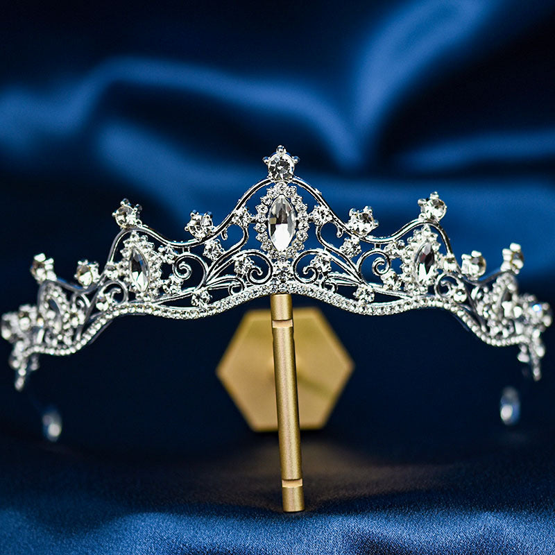 Bridal Crown Tiara Rhinestone Crown Wedding Dress Diamond Costume Eighteenth Birthday Coming-Of-Age Ceremony Birthday Princess Hair Accessory