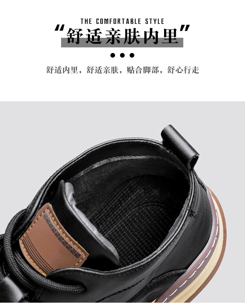 Men's Shoes Autumn New High-top Casual Shoes All-match Fashion Sports Trendy Shoes for Teenagers and Students Waterproof Non-slip Sneakers