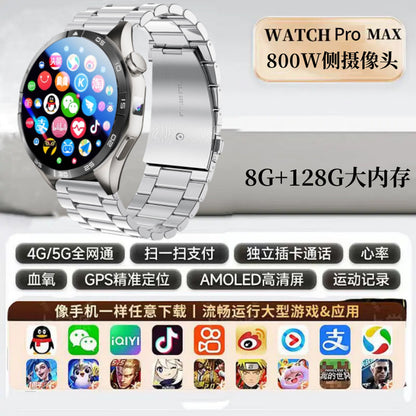 WATCH 4 Cellular Card Smart Watch Free Download Running Single Camera nfc Game Heart Rate Monitoring